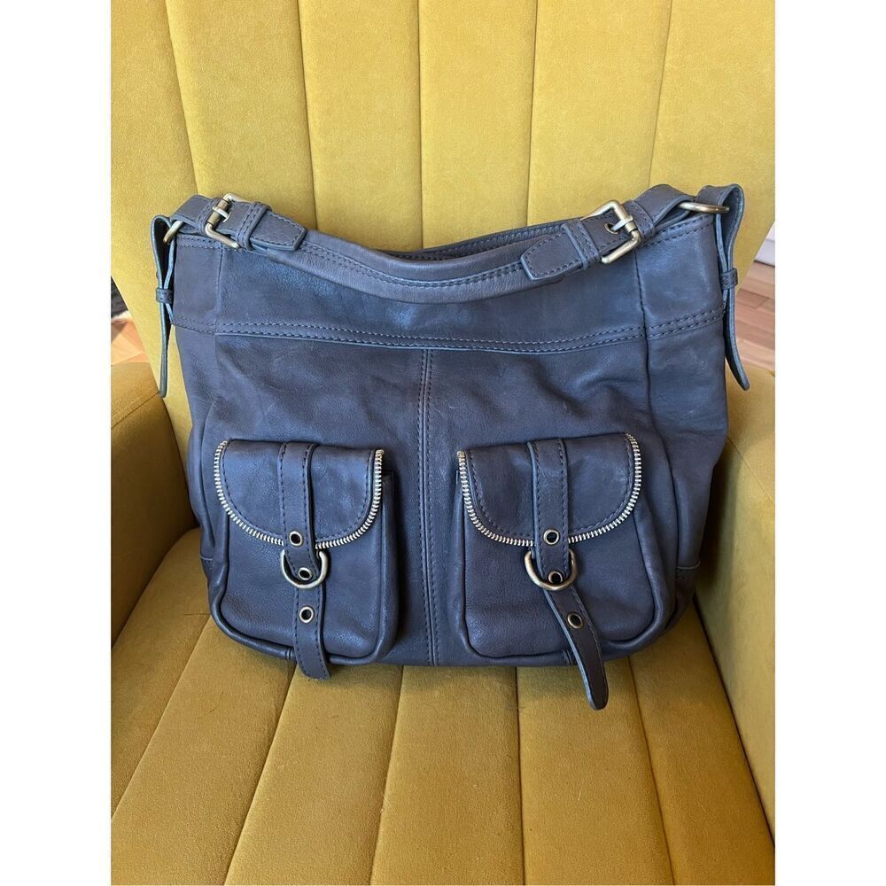 Via Repubblica grey leather tote purse